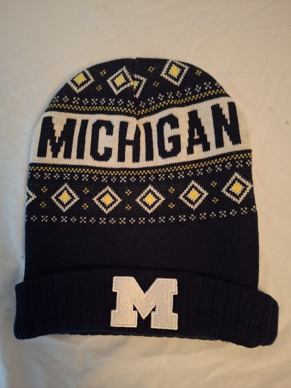 University Of Michigan Knit Beanie- Fair Isle. NWOT. Mens - Unisex- OSFM